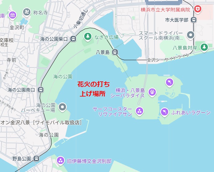 金沢まつり花火大会打ち上げ場所